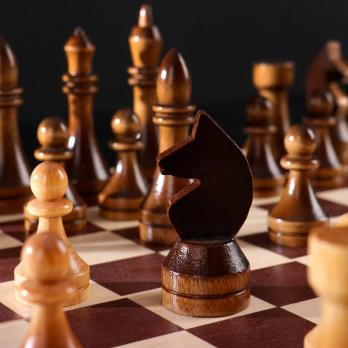Шахматы гроссмейстерские (доска дерево 43х43 см, фигуры дерево, король h=10.6 см)  5463702
