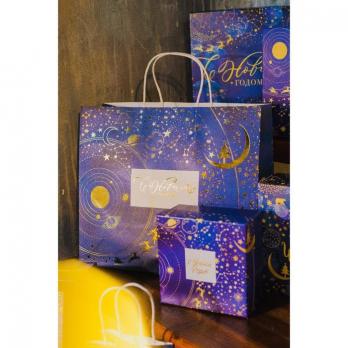 Пакет подарочный крафтовый «Новогодняя ночь», 32 × 28 × 15 см   4903786