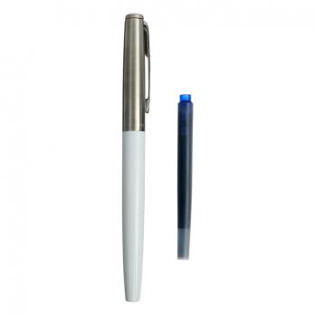 Ручка перьевая Parker Jotter Originals F60 White CT, 0.8мм, синий, нерж ст/пласт 1185182 6962460