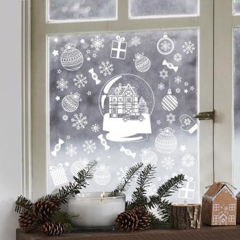 Виниловые наклейки на окна «Снежный шар», многоразовые, 70 × 25 см   7856658