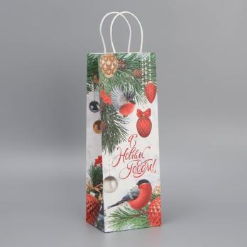 Пакет под бутылку «Новогоднее настроение», 13 x 36 x 10 см      9531526