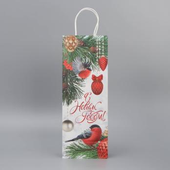 Пакет под бутылку «Новогоднее настроение», 13 x 36 x 10 см      9531526