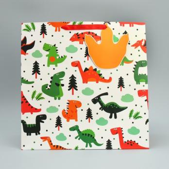 Пакет подарочный «Динозаврики»,  38 × 38 × 21 см   9750201